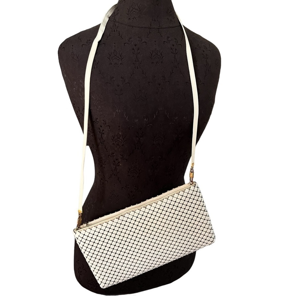 Vintage Whiting & Davis White Metal Mesh Shoulder Bag USA